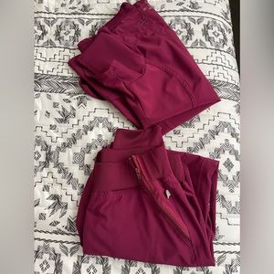 Wine color Cherokee scrub set